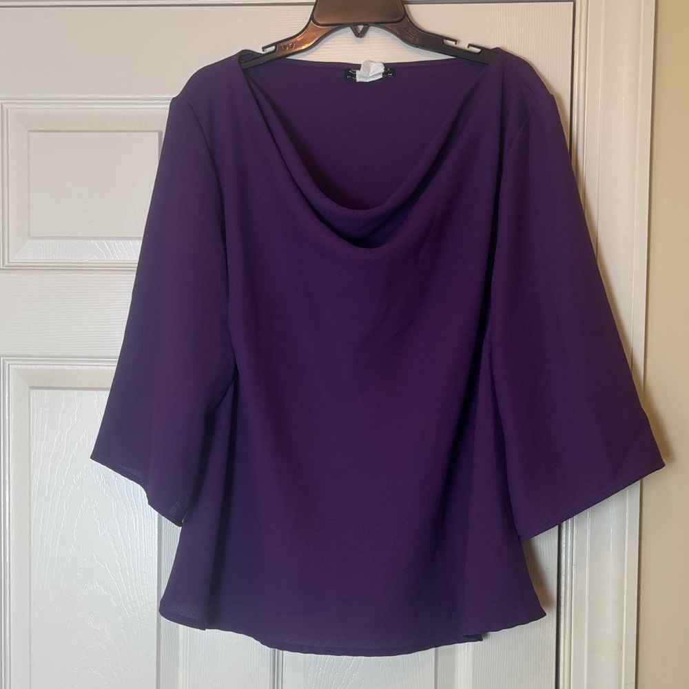 Spago Collection Rich Purple Cowl Neck Top size 24W